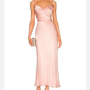 Bardot Cut Out Slip Dress In Pink Rose